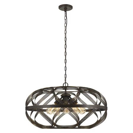 Cal Lighting 60W X 5 Alma 5 Lght Metal Mesh Pendant Fixture (Edison Bulbs Included) FX-3659-5